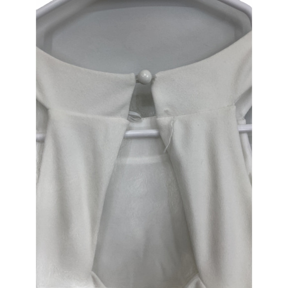 White Pearl Beaded Layered Tiered Lace Dress - Picture 6 of 6